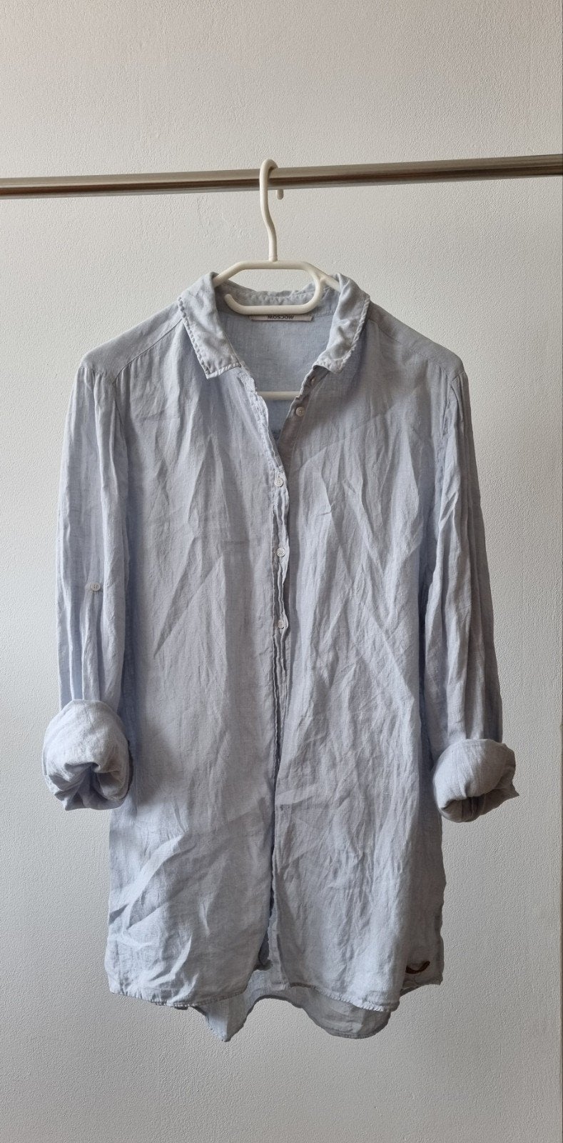 Blouse dames linnen Moscow, Ophalen, Maat 46/48 (XL) of groter, Moscow, Grijs