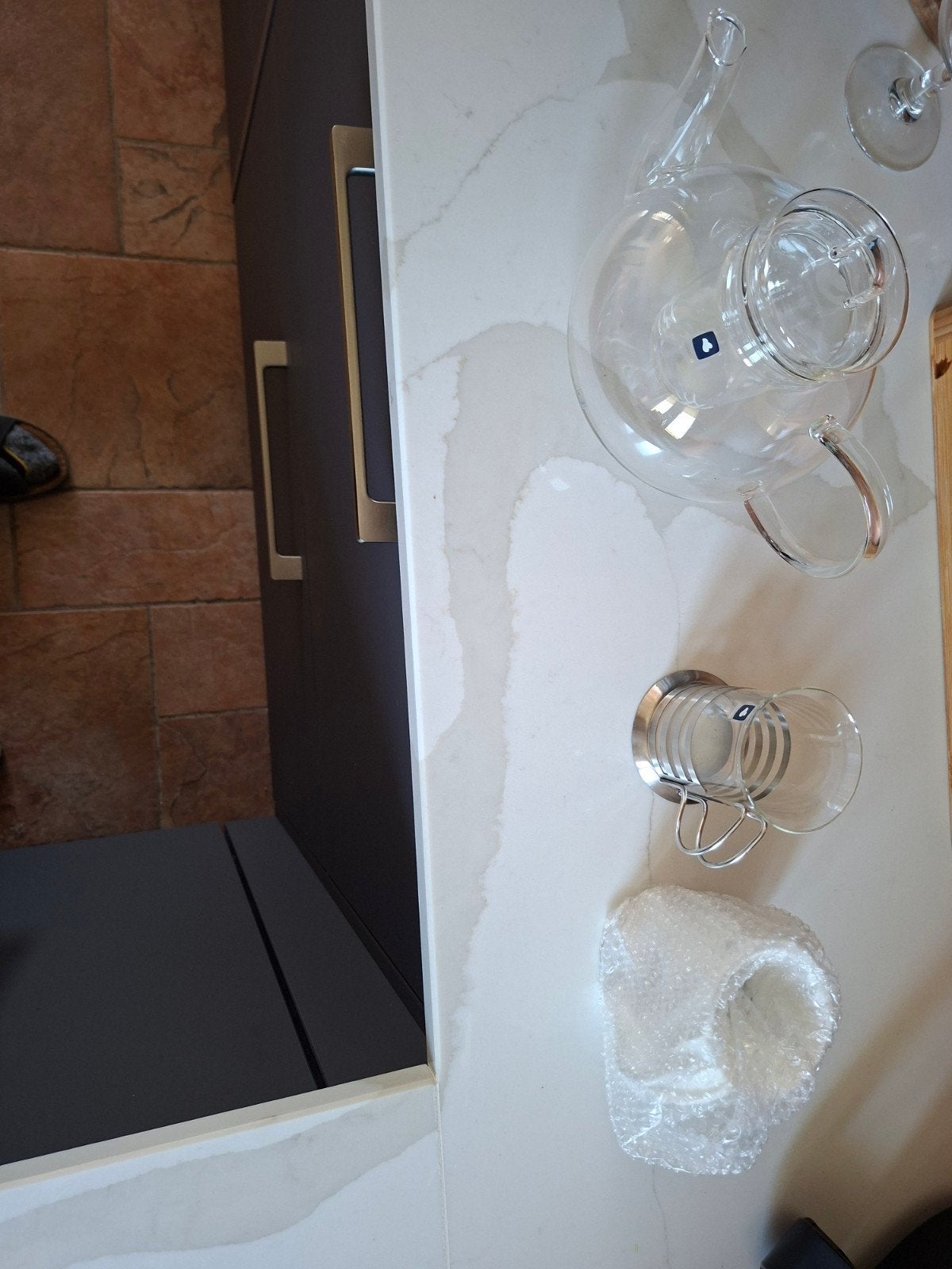 Glazen theepot met theeglazen - Nieuw, Theepot/fluitketel, Ophalen of Verzenden, Nieuw, Glas
