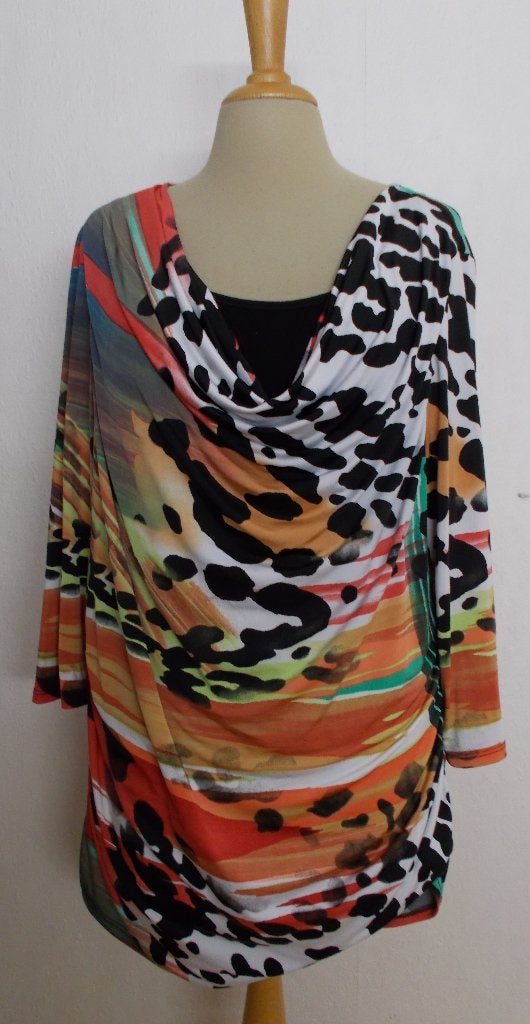 Fleurige print top/tuniek van Frank Lyman! 44, Kleding | Dames, Maat 42/44 (L), Zo goed als nieuw, Lange mouw, Meerkleurig