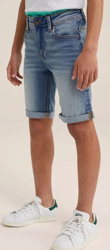 Mooie blauwe WE BLUE RIDGE slim fit jog short maat 158., Broek, Verzenden, Zo goed als nieuw, Blue Ridge