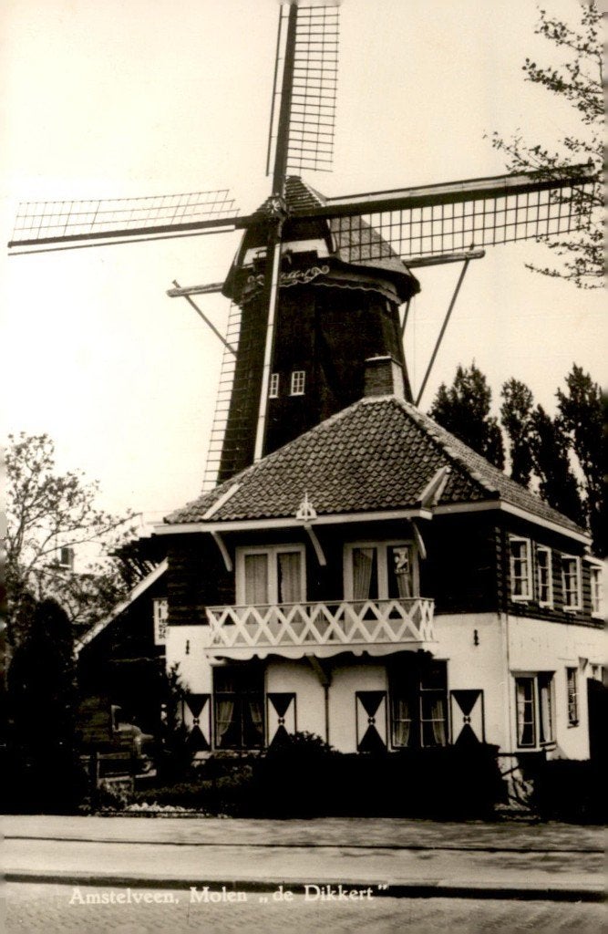 Amstelveen Molen De Dikkert # 651, Ophalen of Verzenden, 1940 tot 1960, Ongelopen, Noord-Holland