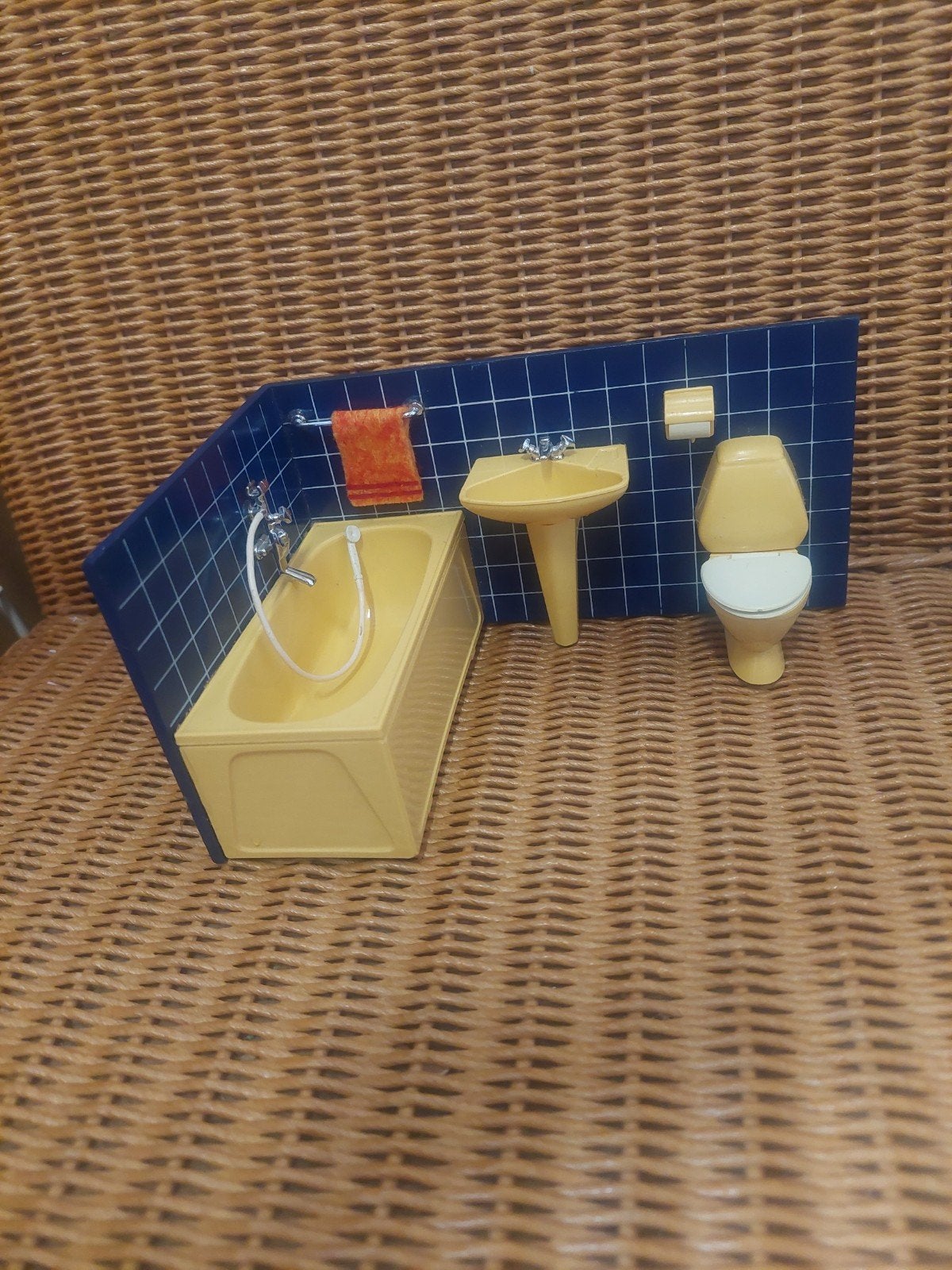 Vintage Lundby Poppenhuis Badkamer Set, Verzamelen, Ophalen of Verzenden, Gebruikt, Poppenhuis