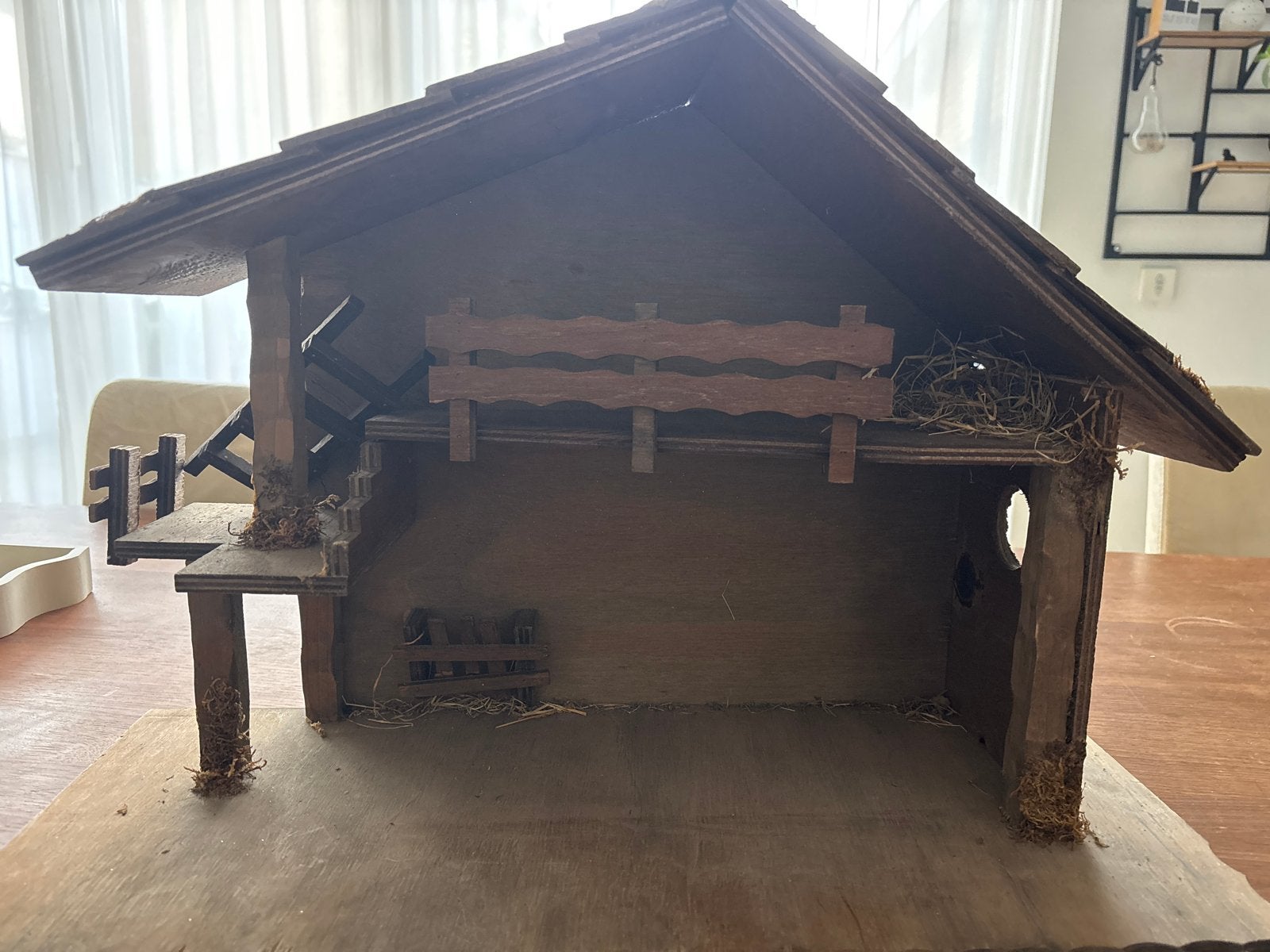 Houten Kerststal - Handgemaakt en Sfeervol, Ophalen, Zo goed als nieuw