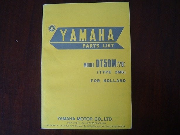 Yamaha DT50 M 1978 moped parts list DT50M onderdelen boekje, Ophalen of Verzenden, Gebruikt
