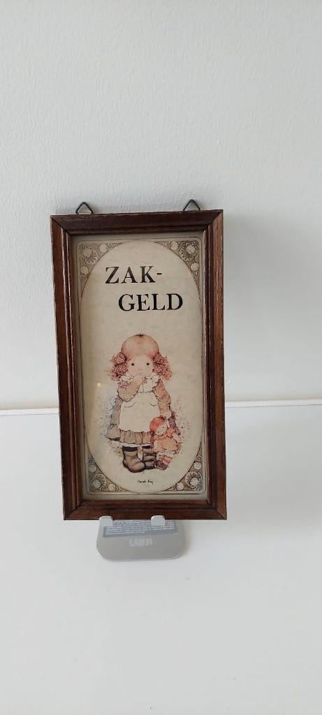 Vintage Schattig vintage prentje schilderij van Sarah Kay, Eu, Gebruikt, Hout, Vintage