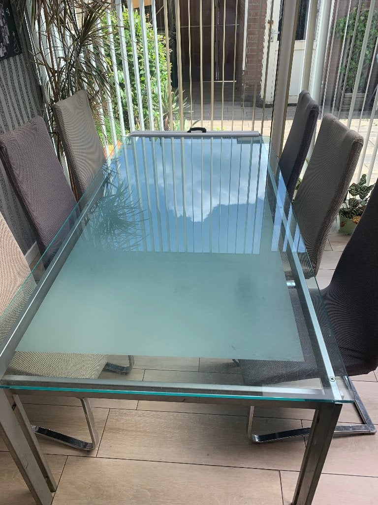 Glazen eethoek, Ophalen, Gebruikt, 50 tot 100 cm, Glas