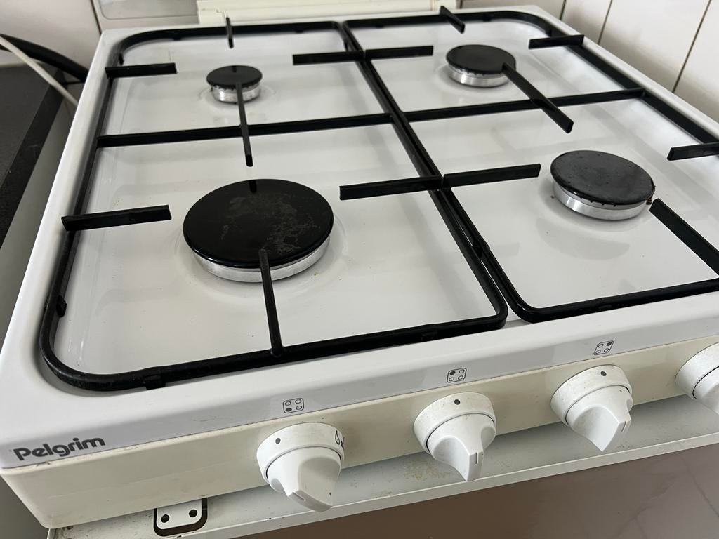 Pelgrim gasstel met glazen deksel, Ophalen, Gebruikt, Minder dan 85 cm, 4 kookzones