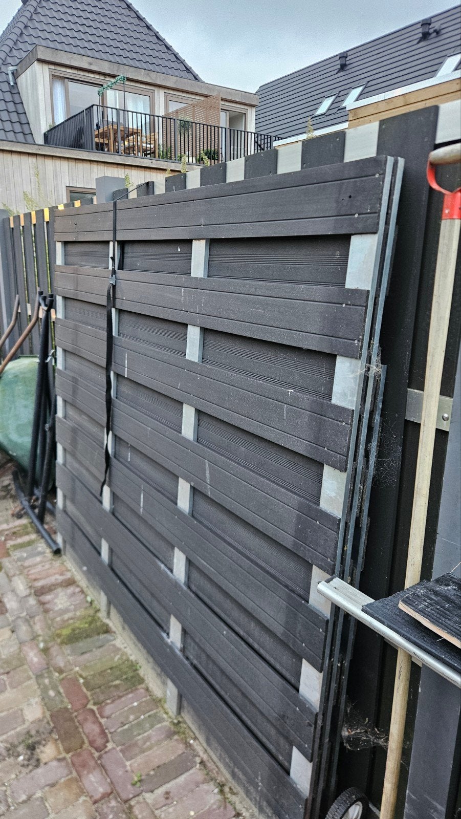 schutting panelen 2x2 antraciet woodcomposiet, Ophalen, Kunststof, Minder dan 3 meter, 1 tot 2 meter