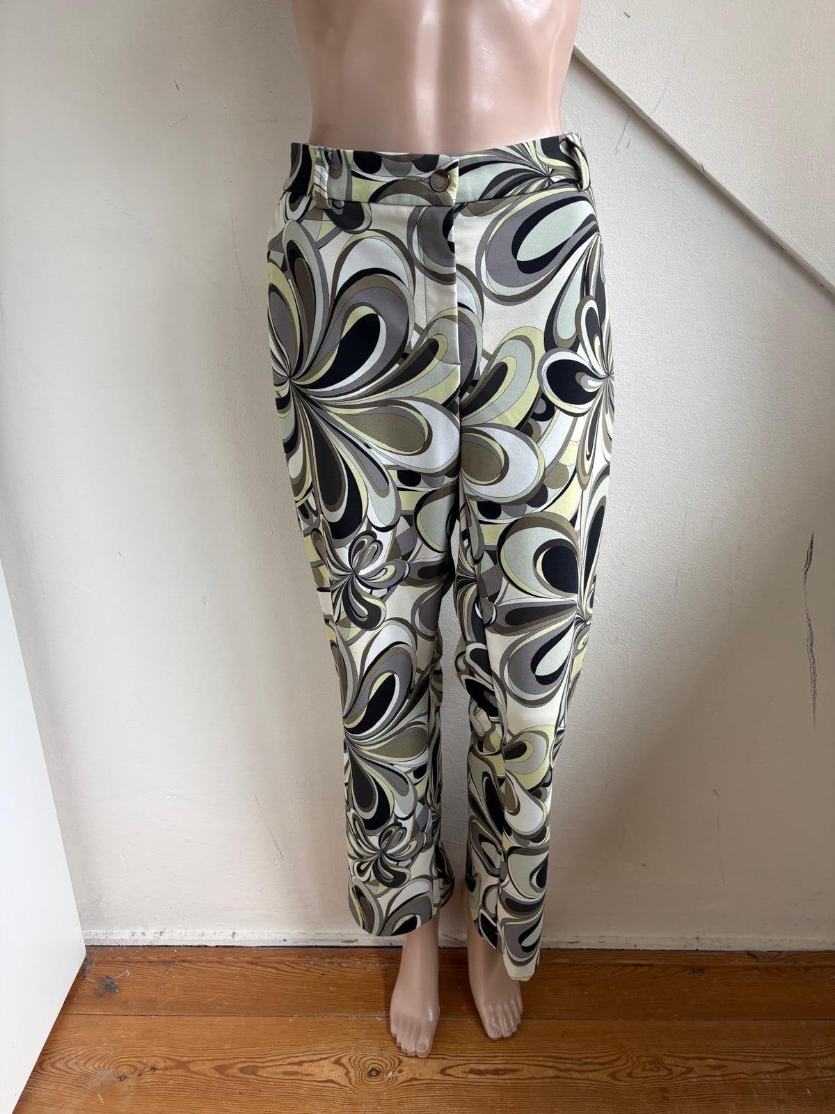 Cambio broek maat 44 lichtgroen zwart beige offwhite print, Meerkleurig, Maat 42/44 (L), Ophalen of Verzenden, Zo goed als nieuw