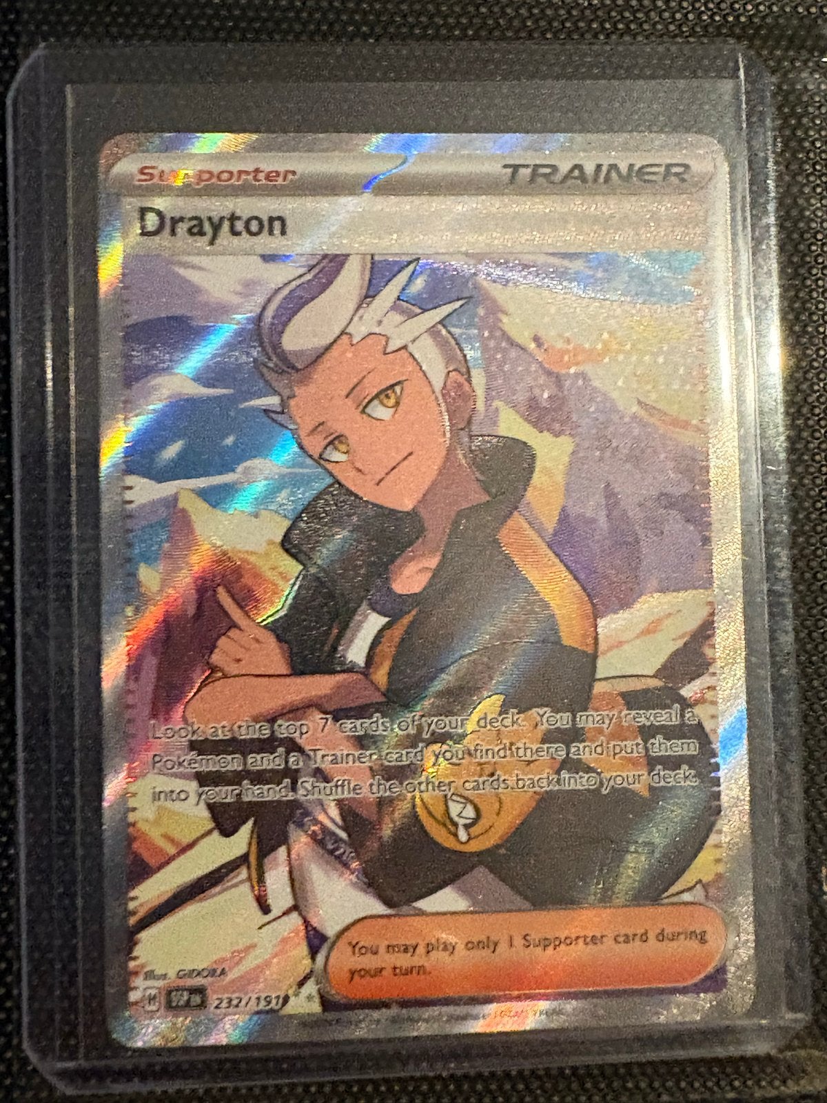 Drayton Full Art Supporter Trainer Kaart Pokémon TCG, Ophalen of Verzenden, Zo goed als nieuw, Losse kaart, Foil