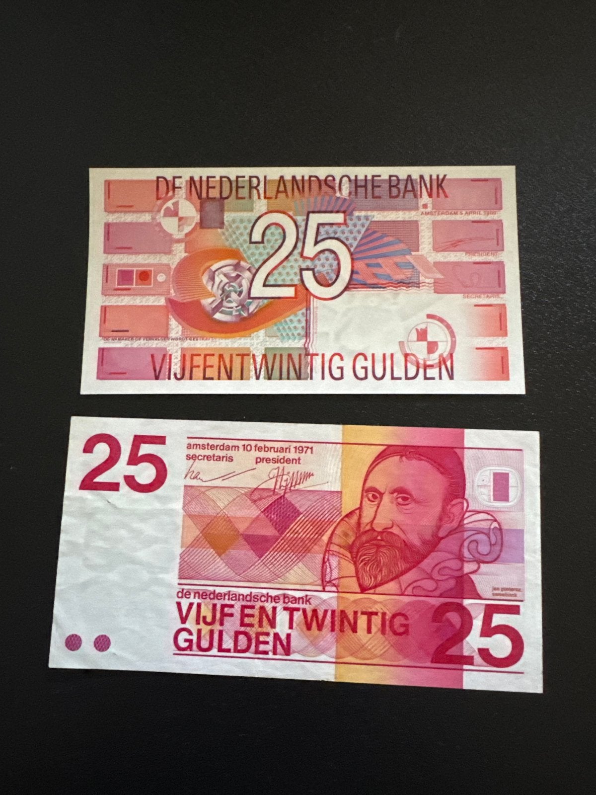 2x 25 Gulden biljet uit 1971 - De Nederlandse Bank, Ophalen of Verzenden, 25 gulden, Los biljet
