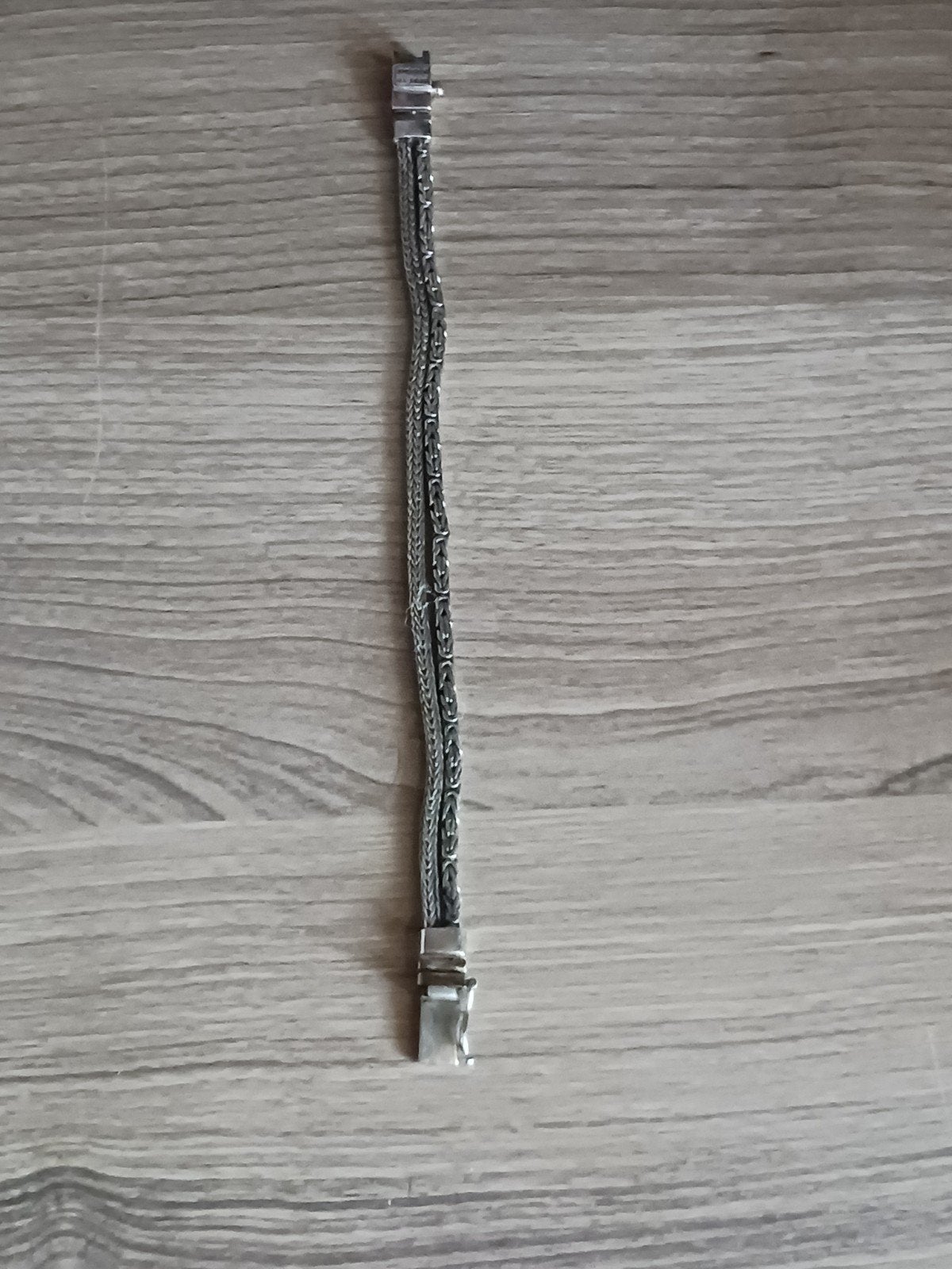 Zilveren armband met koningsschakel en schakelketting, Ophalen of Verzenden, Gebruikt, Zilver, Zilver