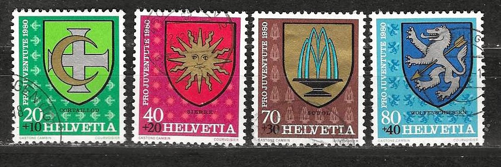 Zwitserland 1187-1190, Ophalen of Verzenden, Gestempeld