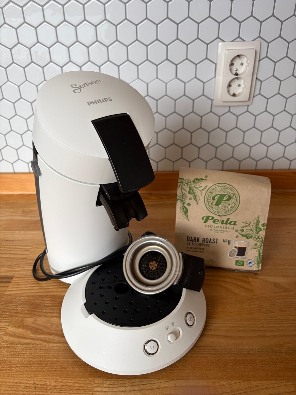 Philips Senseo koffiezetapparaat - Wit, Ophalen, Koffiepads en cups, Koffiemachine, Zo goed als nieuw