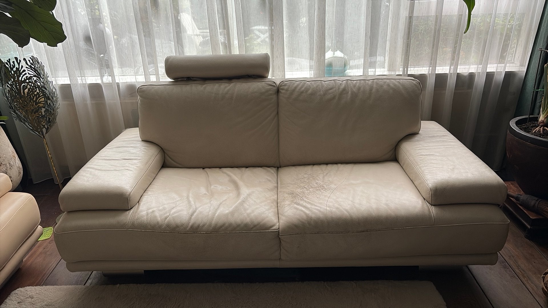 GRATIS Natuzzi bank beige  t/m 25 / 9 ophalen, Huis en Inrichting, Ophalen, Gebruikt, 75 tot 100 cm