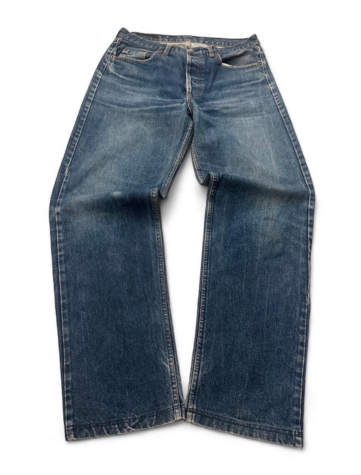 Vintage Levi's 501 Made in USA Jeans W32 L32 - Faded Blue, Ophalen of Verzenden, Gedragen, Blauw, W32 (confectie 46) of kleiner
