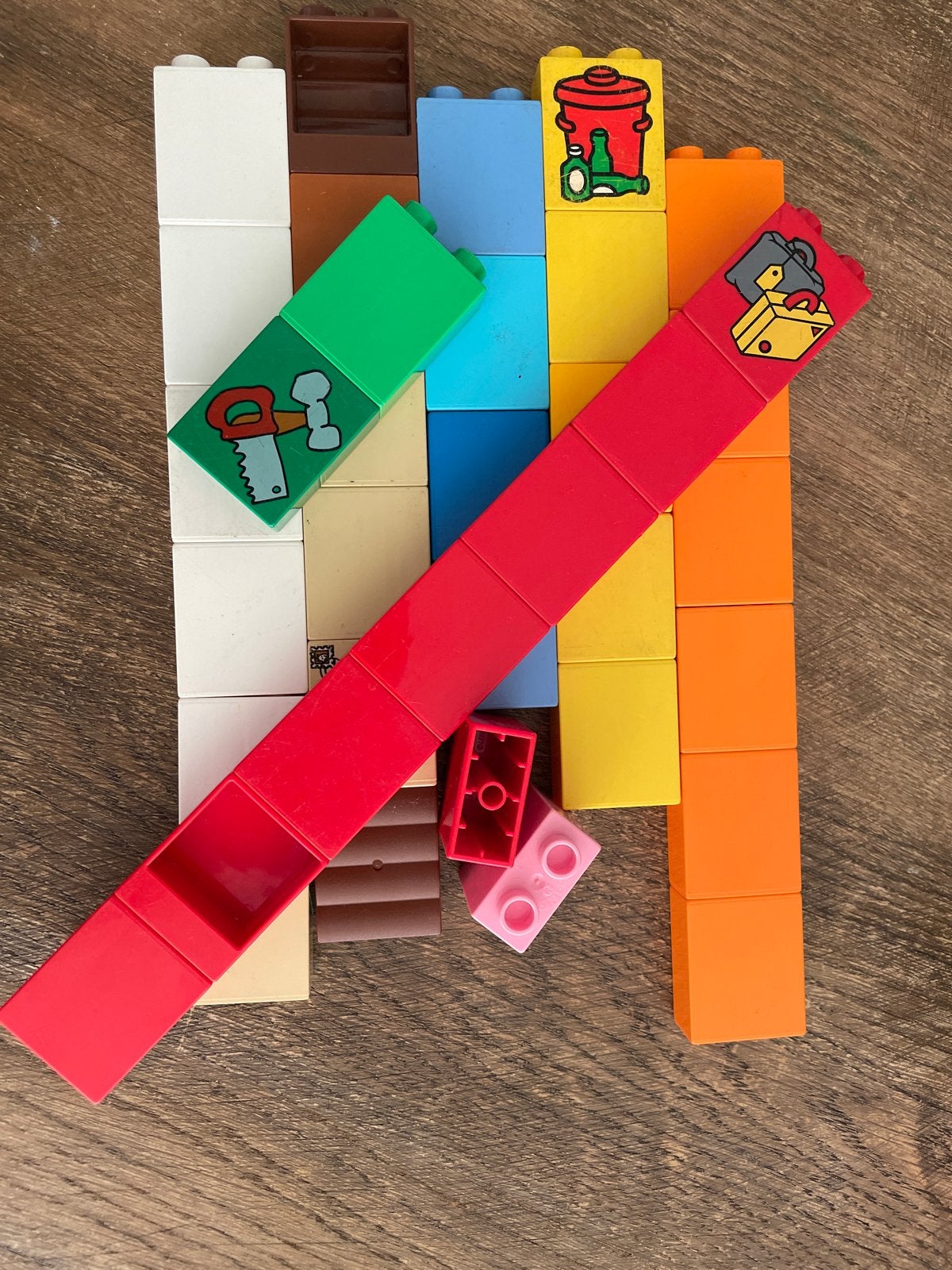 Gebruikte Lego Duplo platte blokken met 2 noppen, Ophalen of Verzenden, Gebruikt, Losse stenen, Duplo