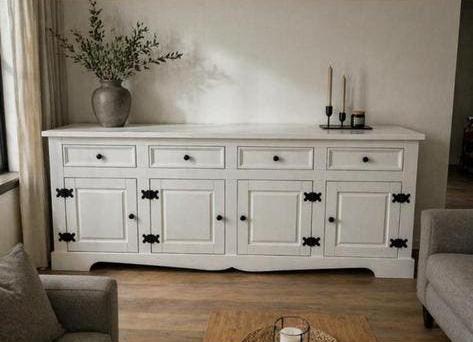 Handgemaakte eikenhouten kast – landelijk / robuust, Huis en Inrichting, Eikenhout, Ophalen of Verzenden, Zo goed als nieuw, 200 cm of meer