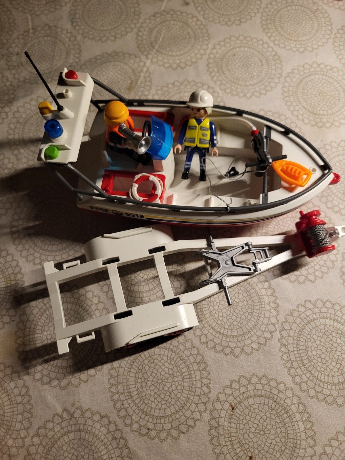 playmobil  boot met trailer, Ophalen of Verzenden, Gebruikt, Complete set, Boot/Schip