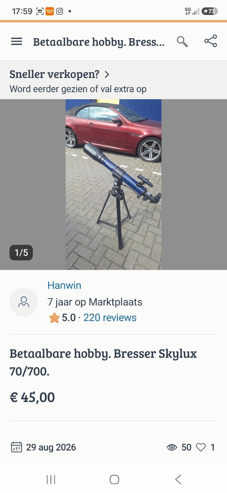 Foto 13 van Fijne hobby Astronomie. Parallactische refractor 70/700 comp