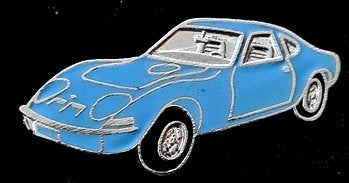 Opel GT pin- lichtblauw emaille, Verzenden, Nieuw, Transport, Speldje of Pin