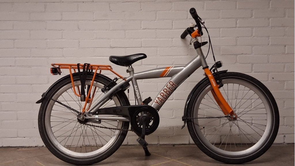 Alpina Yabber 22 inch 35cm frame jongensfiets oranje zilver, Fietsen en Brommers, Ophalen, Terugtraprem, 22 inch, Alpina