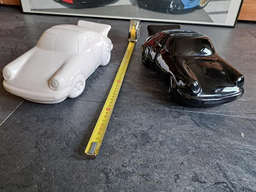 2x Porsche 911 boekensteun keramiek zwart wit 10 € per stuk, Ophalen of Verzenden, Gebruikt, Auto's