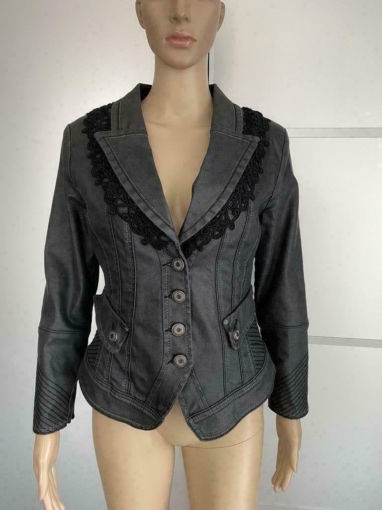 F1063 Yaya/Steps mt. M=38/40 jasje spijkerjasje jeans grijs, Maat 38/40 (M), Ophalen of Verzenden, Zo goed als nieuw, Yaya