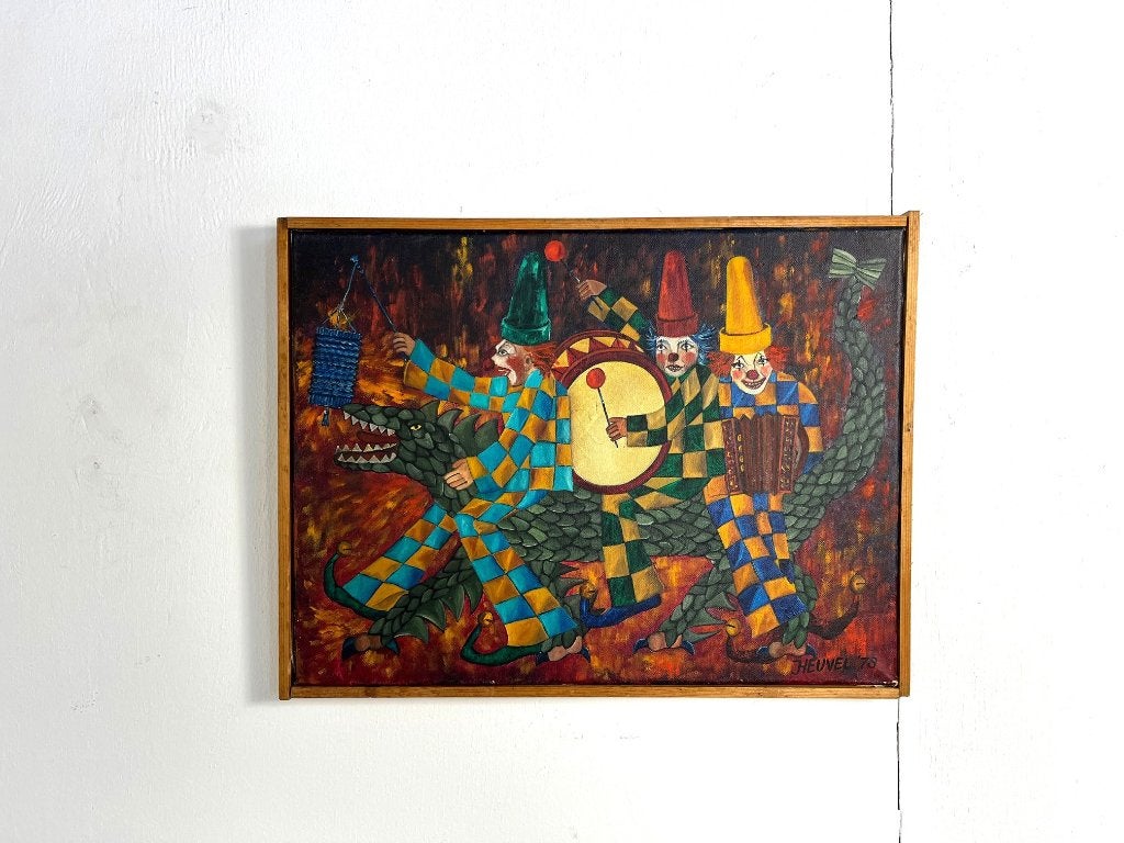 Olieverfschilderij  John van den Heuvel, Den Bosch, 1978., Ophalen of Verzenden