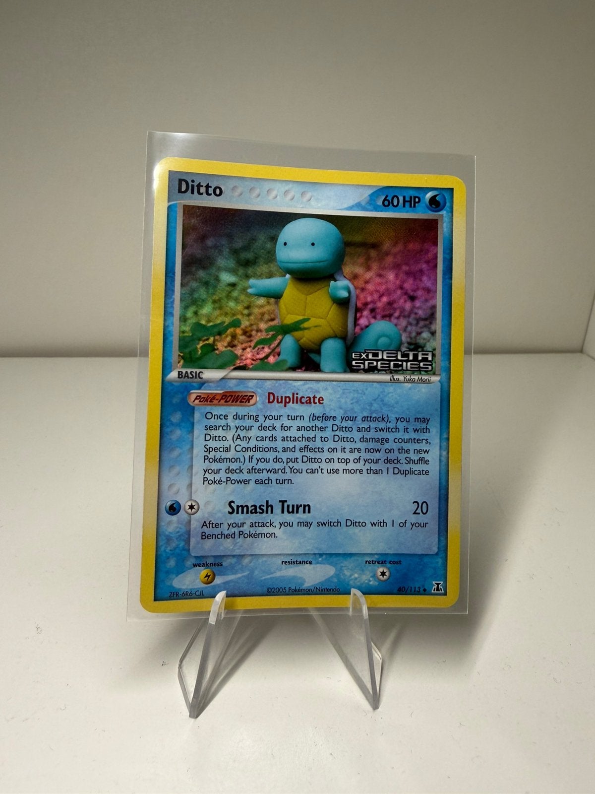 Pokemon Ditto Squirtle Reverse Holo Stamped EX Delta Species, Ophalen of Verzenden