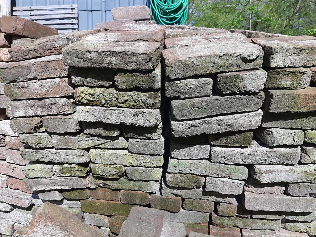 Oude metsel stenen, Tuin en Terras, Tegels en Klinkers, Ophalen, Gebruikt, Beton, Klinkers