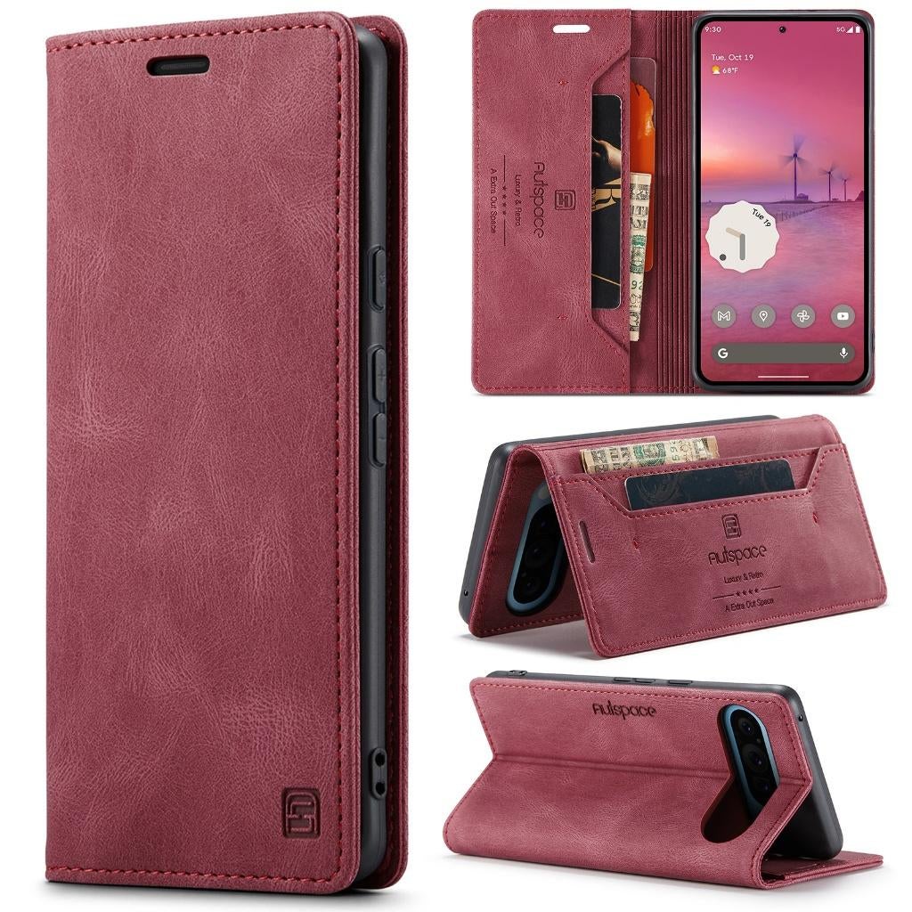 Luxe Flip Case met Kaarthouder voor Pixel 10 / 10 Pro _ Rood, Verzenden, Nieuw, Hoesje of Tasje