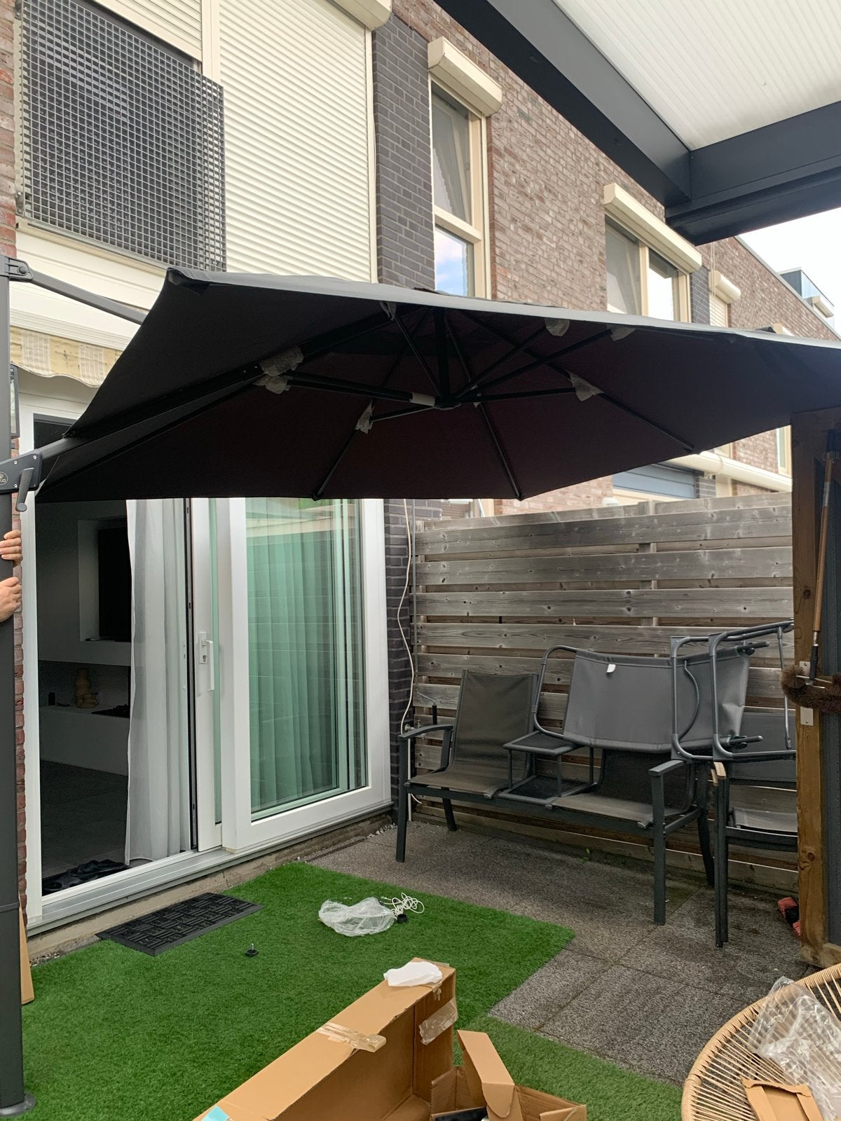 Nieuwe Zweefparasol 360 Draaibaar & Kantelbaar Ø 270 cm, Ophalen, Kantelbaar, Nieuw, 2 tot 3 meter