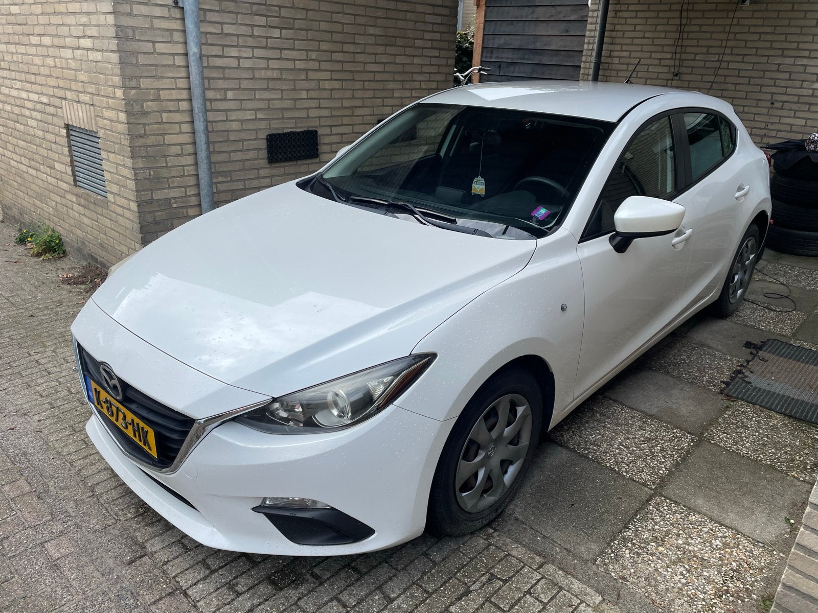 Mazda 3 hatchback 2014 AUT 156 pk, Auto's, Mazda, Euro 5, Wit, Grijs, Particulier