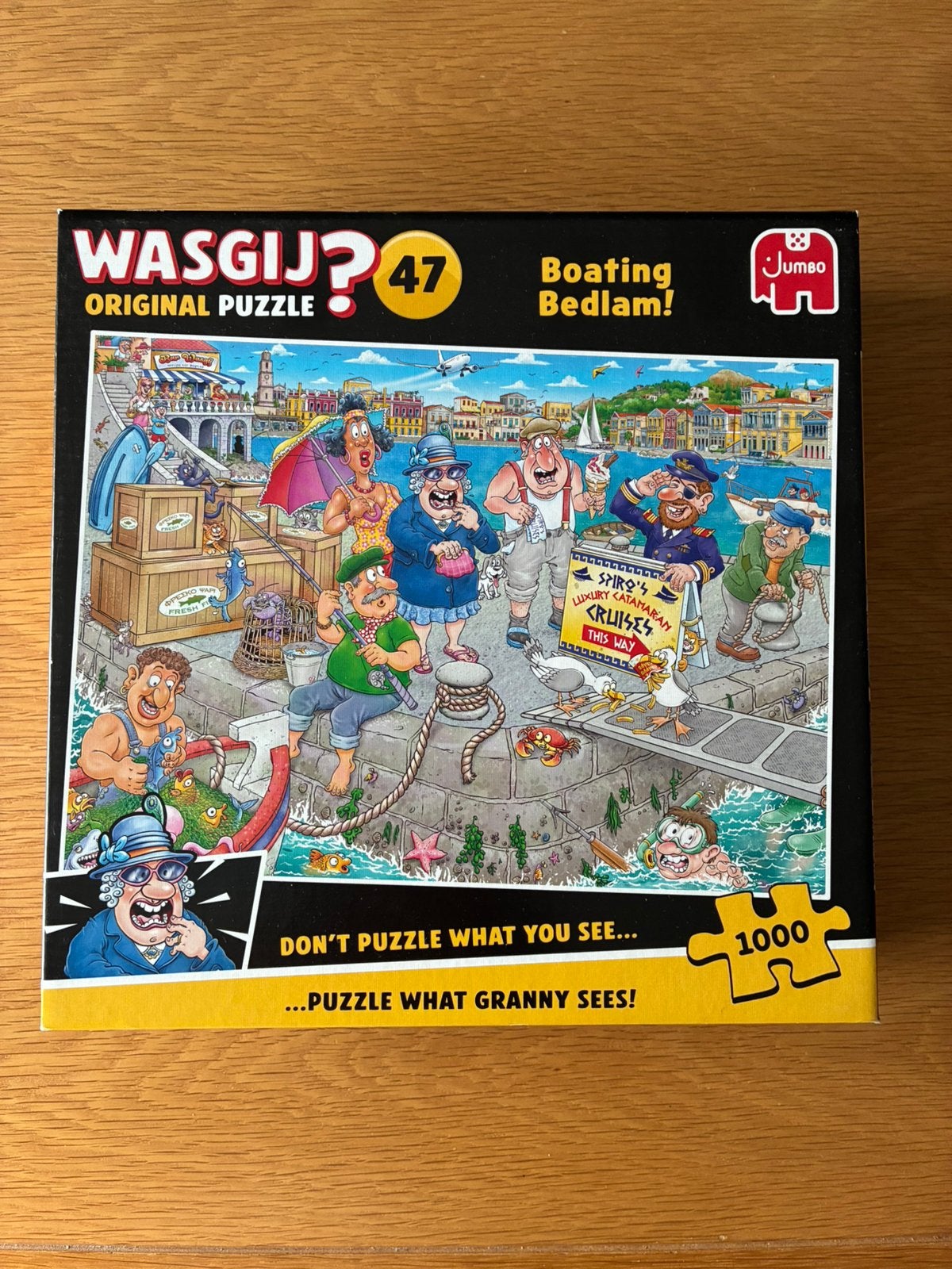 Wasgij original 47 boating bedlam de boot in 1000 stukjes, Ophalen of Verzenden, 500 t/m 1500 stukjes, Zo goed als nieuw, Legpuzzel