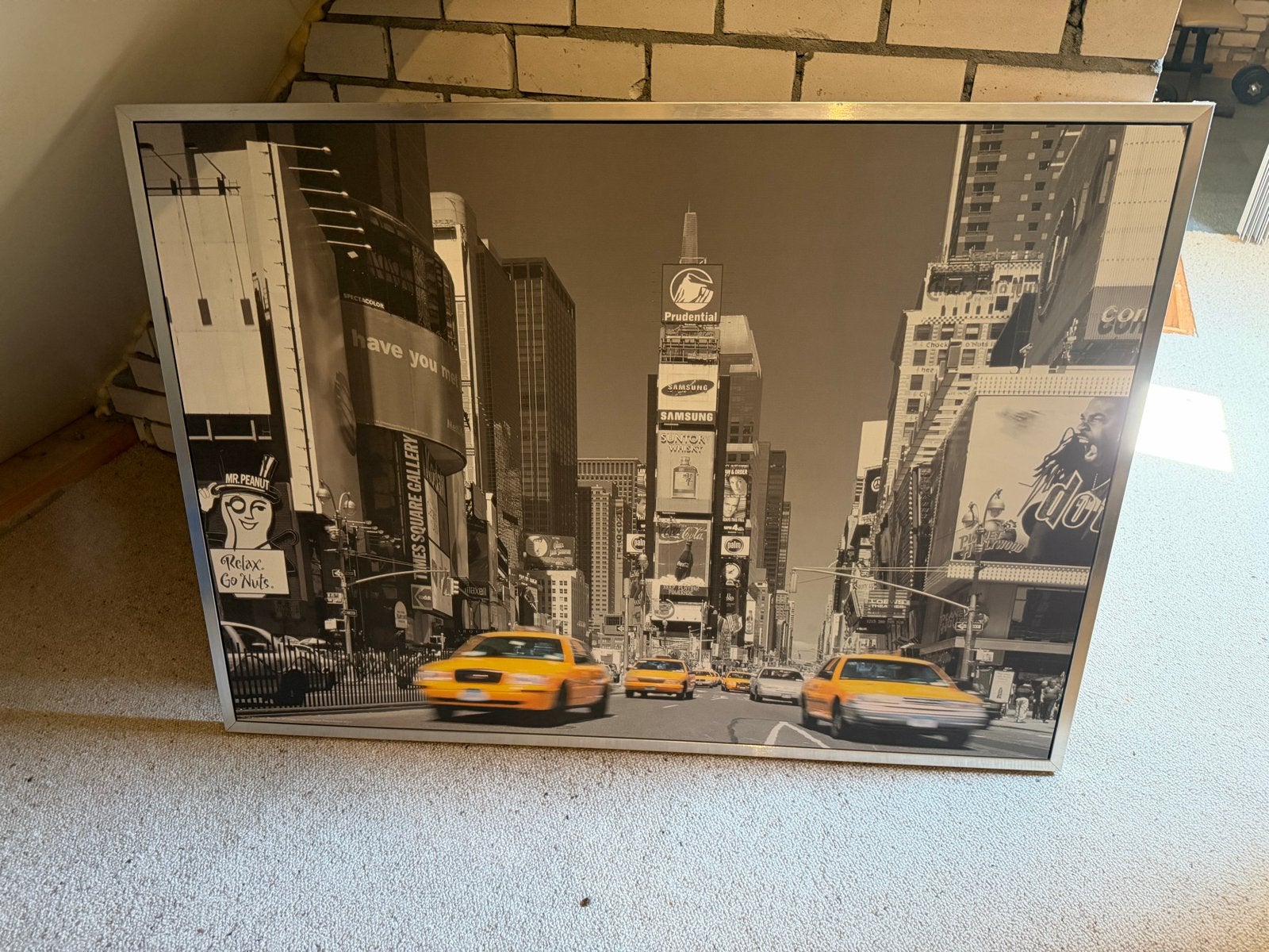 IKEA VILSHULT schilderij Times Square New York 140x100 cm, Ophalen, Zo goed als nieuw, 100 tot 125 cm, Foto of Poster