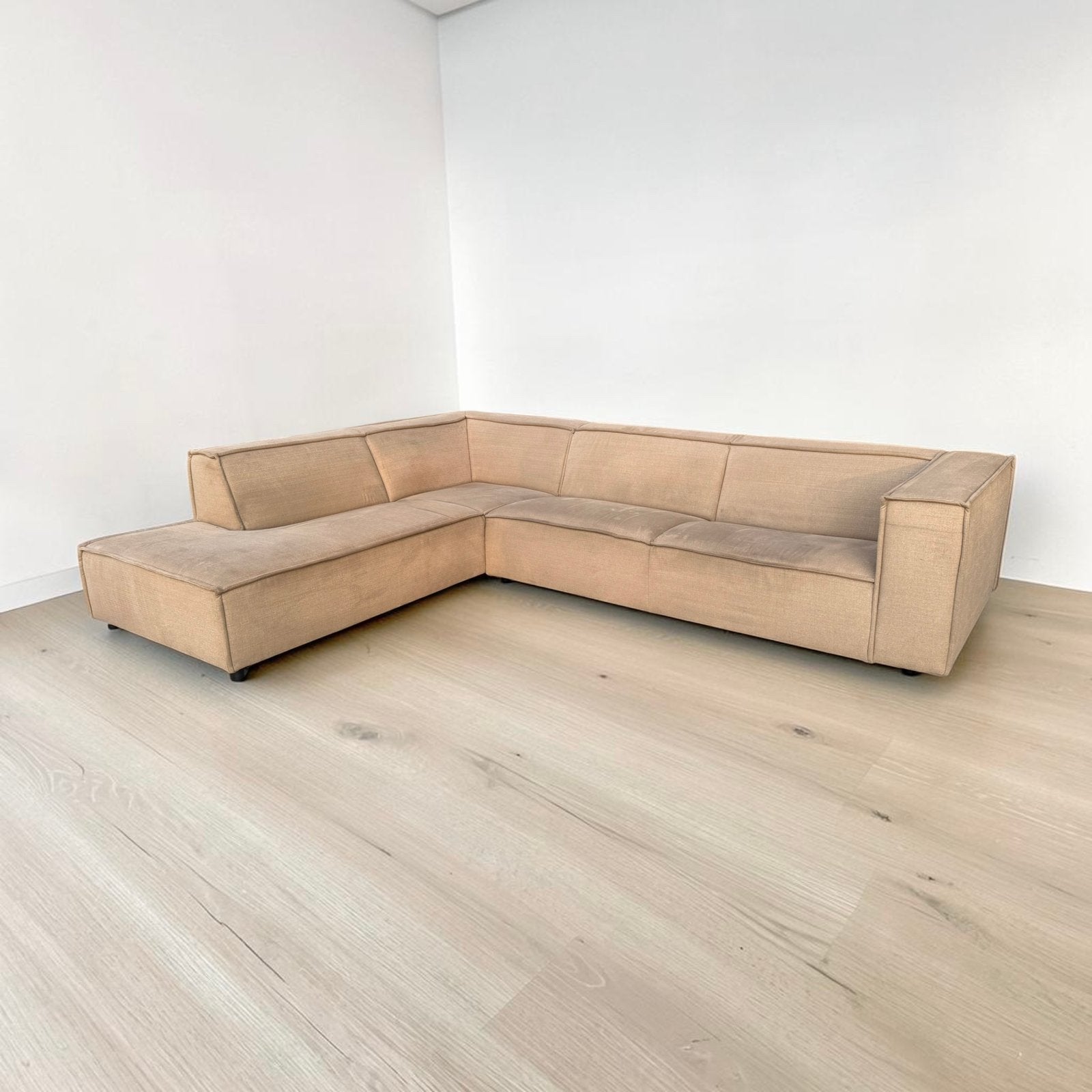GRATIS LEVERING | BY SIDDE HOEKBANK BEIGE | GEREINIGD, 250 tot 300 cm, Hoekbank, Ophalen of Verzenden, Zo goed als nieuw