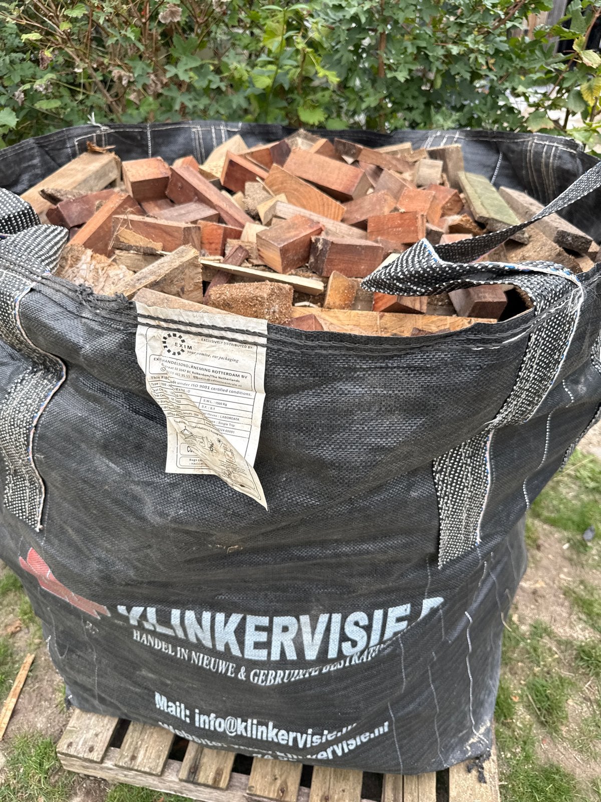 Een kuub brandhout gemixt in bigbag, Tuin en Terras, Minder dan 3 m³, Ophalen