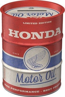 Honda Motor Oil Motorcycle reclame spaarpot van metaal deco, Ophalen of Verzenden, Nieuw, Auto's
