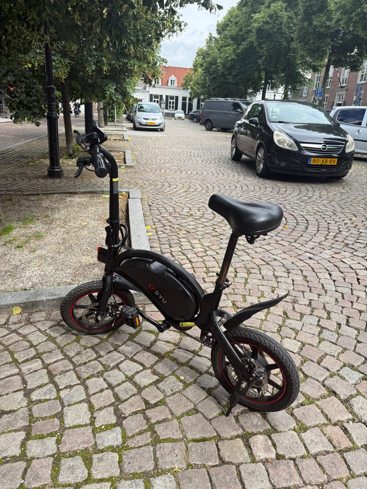 Compacte opvouwbare elektrische vouwfiets - DYU D3F, Gebruikt, Minder dan 47 cm, 30 tot 50 km per accu, Ophalen