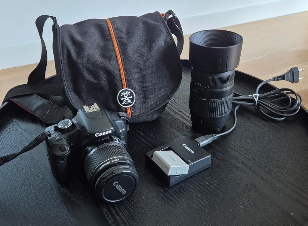 Canon EOS 450D Spiegelreflexcamera met accessoires, Gebruikt, Spiegelreflex, Canon, Ophalen of Verzenden
