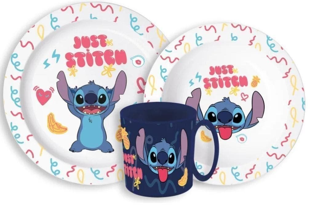 Stitch Kinderservies met Mok - Magnetron - Disney Eetsetje, Nieuw, Ophalen of Verzenden, Nvt, Nvt
