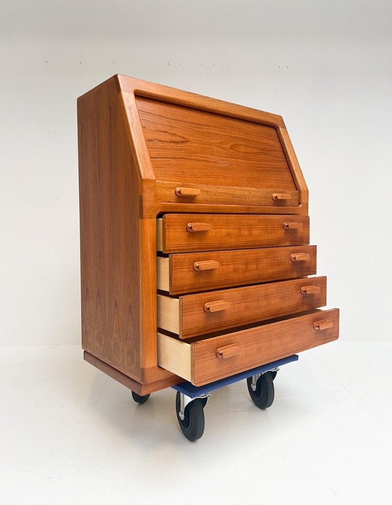 Massief houten secretaire van Dyrlund, 1960's, Groen, Gebruikt, Scandinavisch, Secretaire