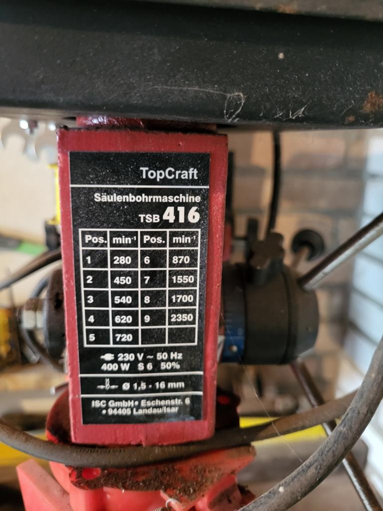 TopCraft Kolomboormachine TSB 416 - 400W, Ophalen, Gebruikt, 400 tot 600 watt, Kolomboormachine