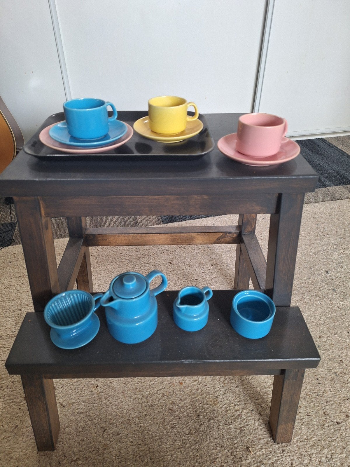 Vintage Melitta kinderserviesje, pastelkleuren, 25 Germany, Ophalen of Verzenden