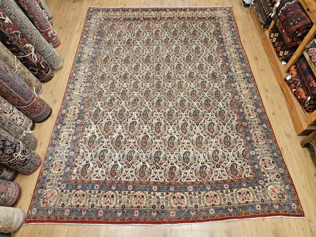 Vintage handgeknoopt perzisch tapijt ghom 318x231, Info@SlatsAntiek.nl, Tweedehands, Perzisch, 200 cm of meer