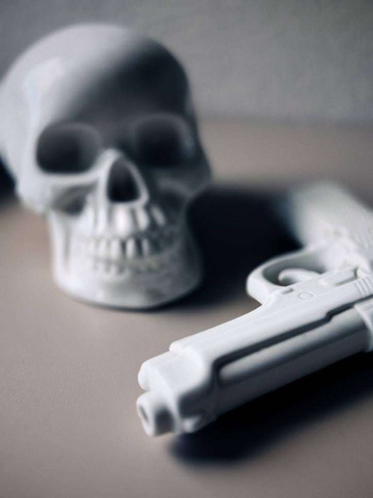 Seletti woonaccessoires (skull en gun), Huis en Inrichting, Ophalen of Verzenden, Zo goed als nieuw, Modern, Wit
