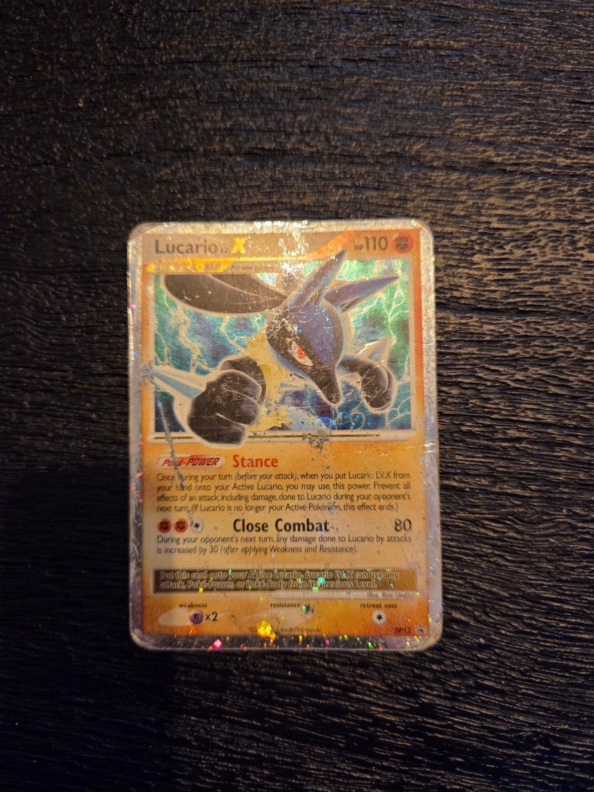 Pokémon Kaart Lucario LV.X DP12 Holo Foil, Ophalen of Verzenden, Gebruikt, Losse kaart, Foil