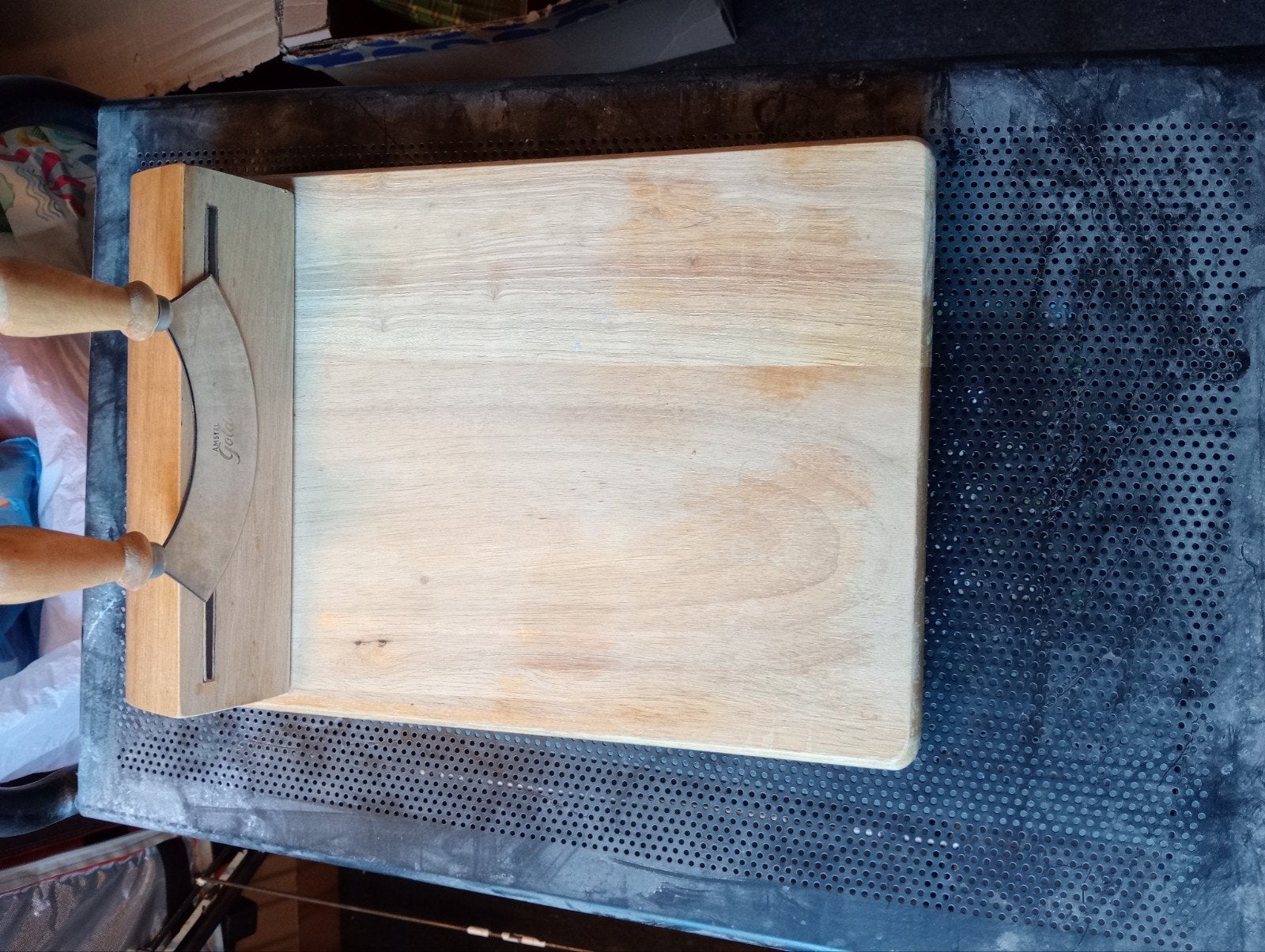 Houten kaasplank met mes, Gebruikt, Hout, Snij-/serveerplank, Ophalen of Verzenden