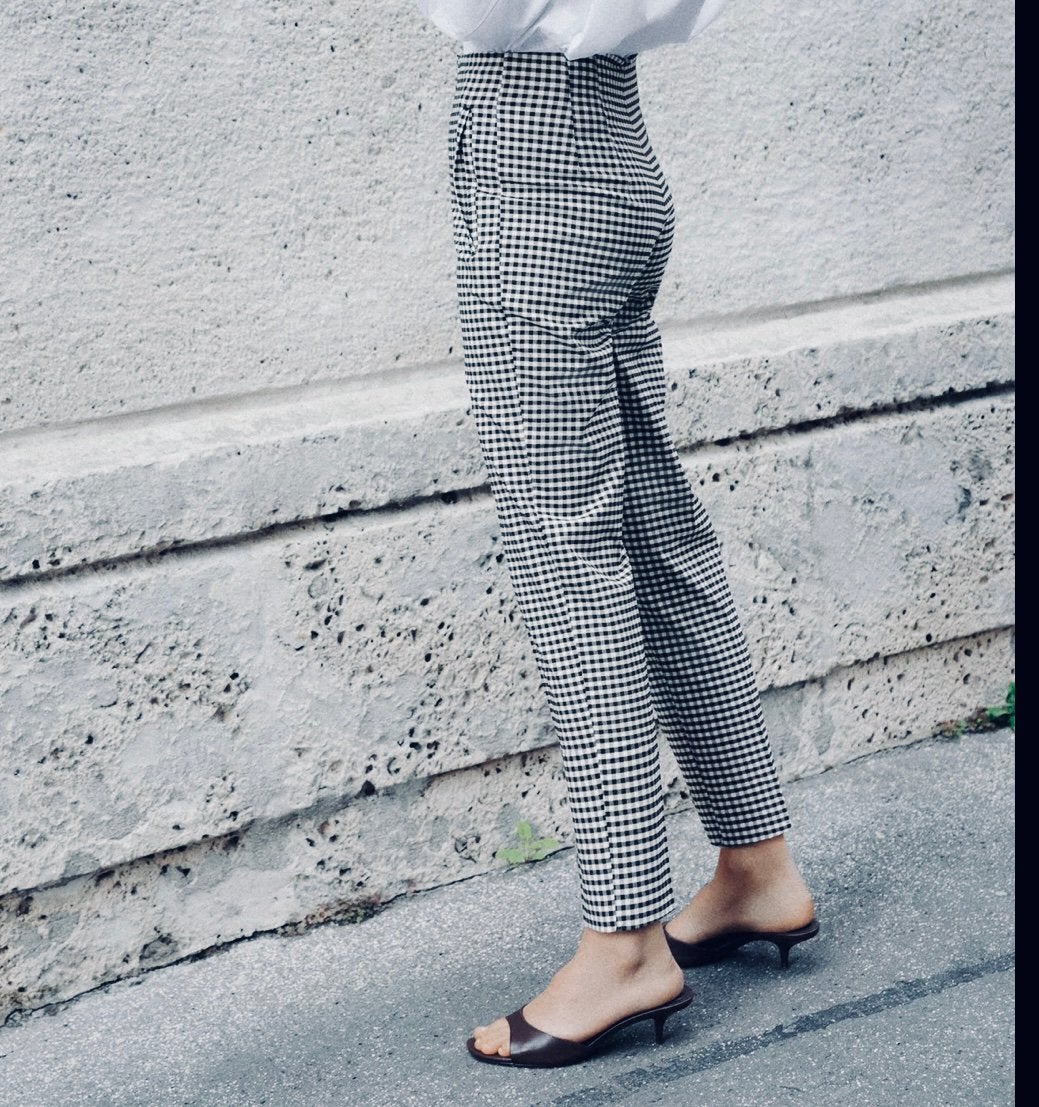Zara gingham geruite pantalon, klassieke vichy ruit chino 36, Zwart, Nieuw, Ophalen of Verzenden, Maat 36 (S)